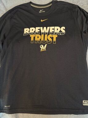 Nike Black Dri-FIT Tee Milwaukee Brewers xxl never worn no tags
